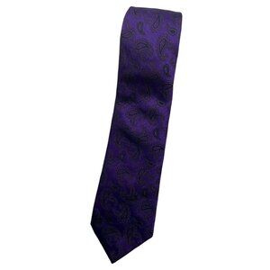 JOOP! Men's 100% Silk Necktie LUXURY Tie Purple Paisley W:3" EUC